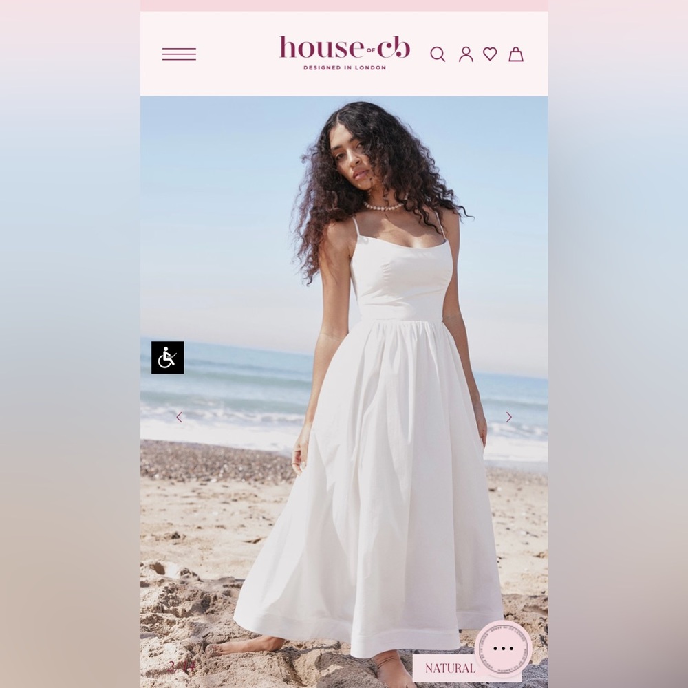 House of CB White Ruched Maxi Sundress